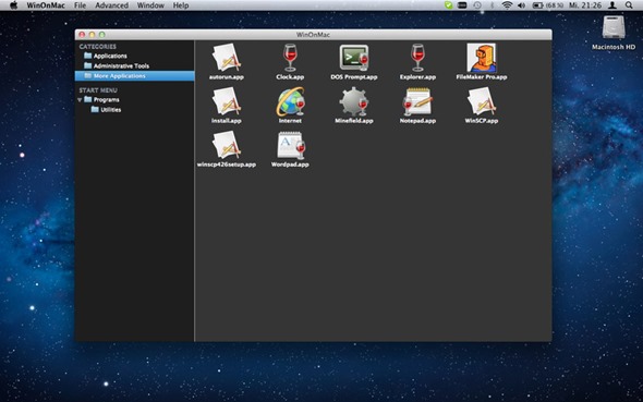 mac osx windows exe emulator